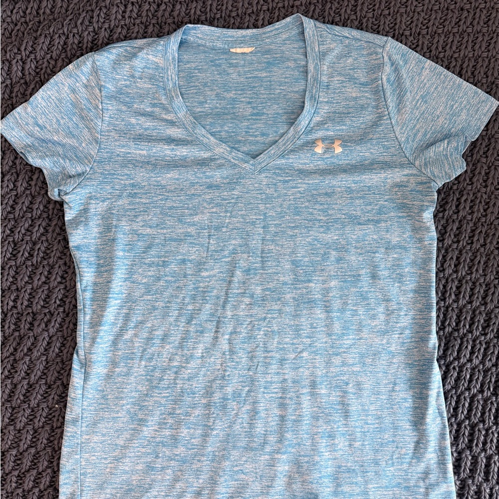 Under Armour Women's Heathered Blue V-Neck Tee